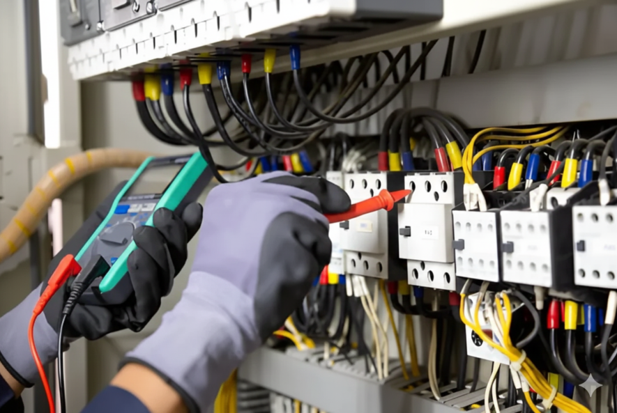 ectrician performing a safety inspection for Chicago house wiring